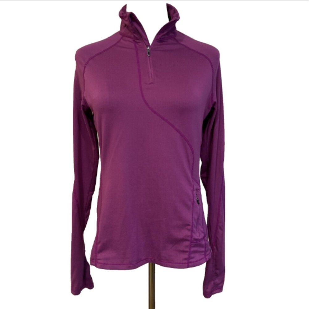 Mountain Hardwear Base Layer Top 1/4 Zip Women's Small Purple Long Sleeve Shirt‎